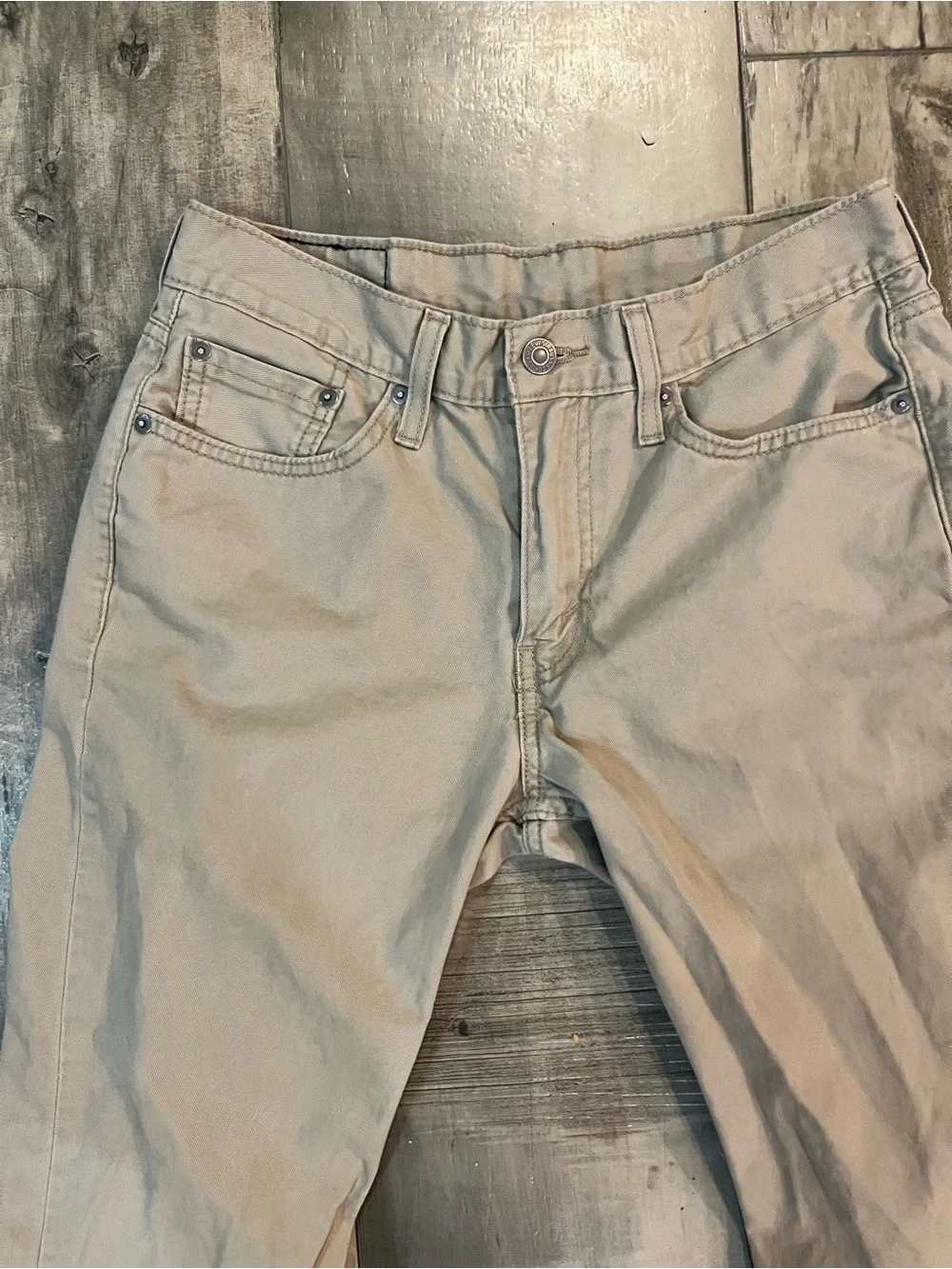 Levi’s 514 Straight Fit Khaki Jeans Men’s 30x32 Water<Less